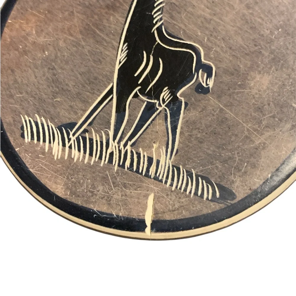 Vintage African Animal‎ Soapstone Coasters in Holder – set of 4 Coasters
